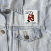Weihnachtsmann mit Elch Vierkante Button 5,1 Cm (In situ)