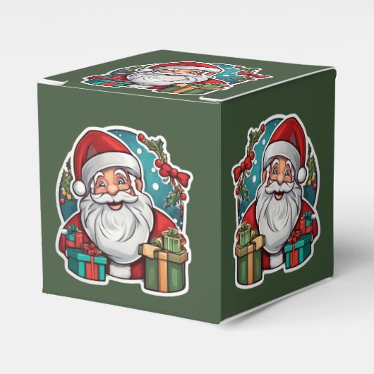 Weihnachtsmann mit Geschenken -  Bedankdoosjes (Voorkant Zijde)