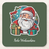 Weihnachtsmann mit Geschenken - Kartonnen Onderzetters (Voorkant)