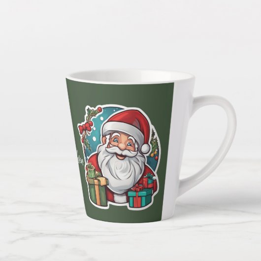 Weihnachtsmann mit Geschenken  - Latte Mok (Rechts)