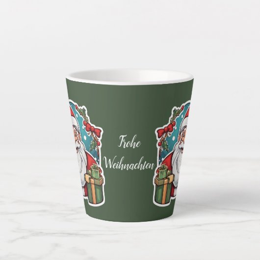 Weihnachtsmann mit Geschenken  - Latte Mok (Voorkant)