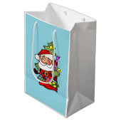 Weihnachtsmann mit Geschenken Medium Cadeauzakje (Voorkant Gekanteld)