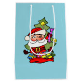 Weihnachtsmann mit Geschenken Medium Cadeauzakje (Achterkant)