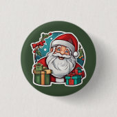 Weihnachtsmann mit Geschenken -  Ronde Button 3,2 Cm (Voorkant)