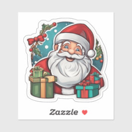 Weihnachtsmann mit Geschenken -  Sticker