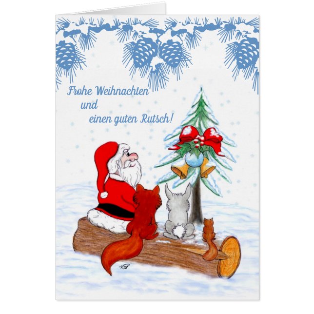 Weihnachtsmann mit Kaninchen Fox und Eichhörnchen (Voorkant)