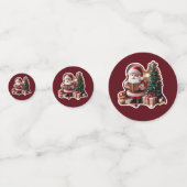 Weihnachtsmann mit Tannenbaum in 3D -  Confetti (Achterkanten)