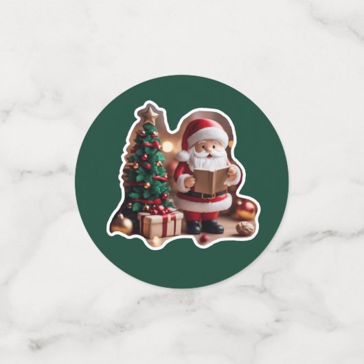 Weihnachtsmann mit Tannenbaum in 3D - Confetti (Kleine voorkant)