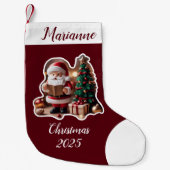 Weihnachtsmann mit Tannenbaum in 3D -  Kleine Kerstsok (Voorkant)