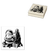 Weihnachtsmann mit Tannenbaum in 3D -  Rubberstempel (Gestempeld)
