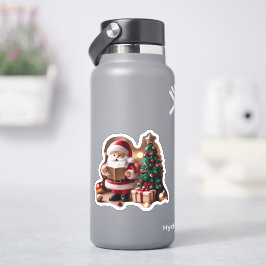 Weihnachtsmann mit Tannenbaum in 3D -  Sticker