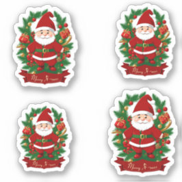 Weihnachtsmann mit Tannenzweigen - 4  Sticker