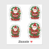 Weihnachtsmann mit Tannenzweigen - 4  Sticker (Vel)