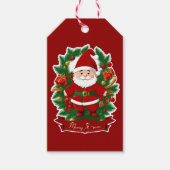 Weihnachtsmann mit Tannenzweigen -  Cadeaulabel (Voorkant)