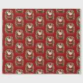 Weihnachtsmann mit Tannenzweigen -  Cadeaupapier (Vlak)