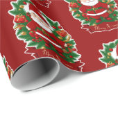 Weihnachtsmann mit Tannenzweigen -  Cadeaupapier (Rol Hoek)