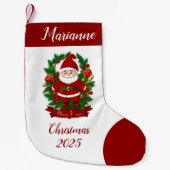 Weihnachtsmann mit Tannenzweigen -  Kleine Kerstsok (Voorkant)