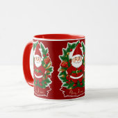 Weihnachtsmann mit Tannenzweigen -  Mok (Voorkant links)