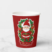 Weihnachtsmann mit Tannenzweigen -  Papieren Bekers (Achterkant)