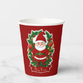 Weihnachtsmann mit Tannenzweigen -  Papieren Bekers (Voorkant)