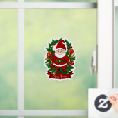 Weihnachtsmann mit Tannenzweigen - Raamsticker (Huis)