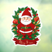 Weihnachtsmann mit Tannenzweigen - Raamsticker (Vel 3)