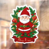 Weihnachtsmann mit Tannenzweigen -  Raamsticker (Vel 2)