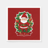 Weihnachtsmann mit Tannenzweigen - Servet (Voorkant)
