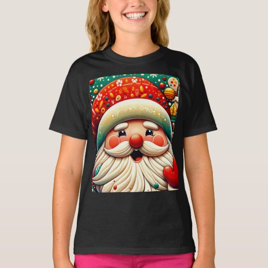 Weihnachtsmann Papai Noel Baba Sint Nicolaas Kris T-shirt (Voorkant)