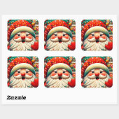 Weihnachtsmann Papai Noel Baba Sint Nicolaas Kris Vierkante Sticker (Vel)