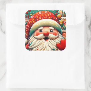 Weihnachtsmann Papai Noel Baba Sint Nicolaas Kris Vierkante Sticker