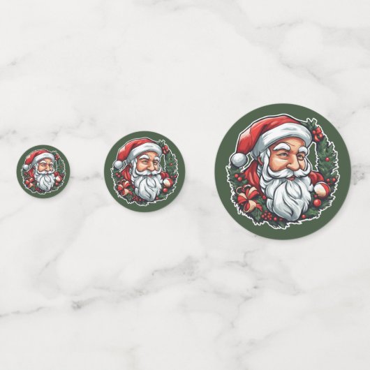 Weihnachtsmannkopf mit Kranz -  Confetti (Voorkanten)