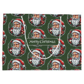 Weihnachtsmannkopf mit Kranz -  Groot Cadeauzakje (Achterkant)