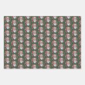 Weihnachtsmannkopf mit Kranz -  Inpakpapier Vel (Voorkant 3)