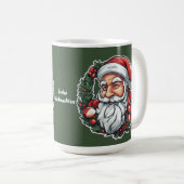 Weihnachtsmannkopf mit Kranz - Koffiemok (Voorkant rechts)