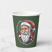 Weihnachtsmannkopf mit Kranz -  Papieren Bekers (Achterkant)