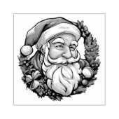Weihnachtsmannkopf mit Kranz -  Rubberstempel (Afrduk)