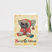 Weihnachtsmops Feestdagen Kaart (Voorkant)