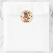 Weihnachtsmops Ronde Sticker (Tas)
