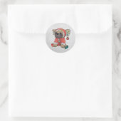 Weihnachtsmops Ronde Sticker (Tas)