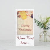 Weihnachtsmotiv mit Früchten... Feestdagenkaart (Staand voorkant)