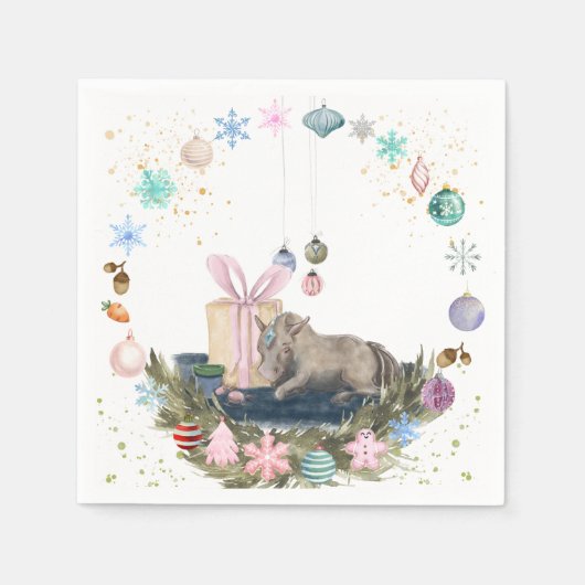 Weihnachtsmotiv Servietten mit Pferdebild Servet (Voorkant)