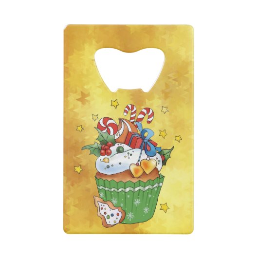 Weihnachtsmuffin creditkaart flessenopener (Voorkant)