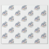 Weihnachtspapier mit Pferdebild, Geschenkpapier Cadeaupapier (Vlak)