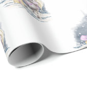 Weihnachtspapier mit Pferdebild, Geschenkpapier Cadeaupapier (Rol Hoek)