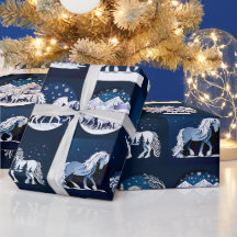 Weihnachtspferde in Blau