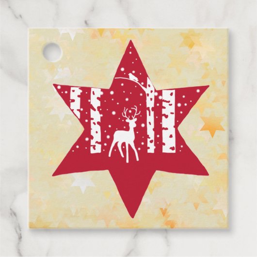 Weihnachtsstern Bedankjes Labels (Voorkant)