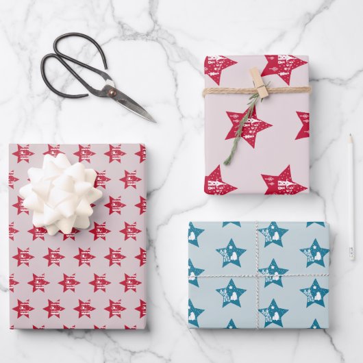 Weihnachtsstern mit muster Packpapier Blatt Inpakpapier Vel (Voorkant)