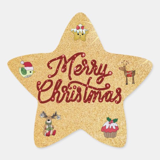 Weihnachtsstern Ster Sticker (Voorkant)