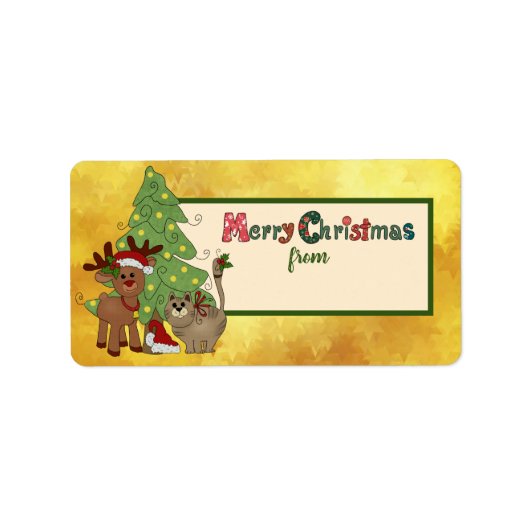 Weihnachtsstickbild Adressaufkleber Etiket (Voorkant)